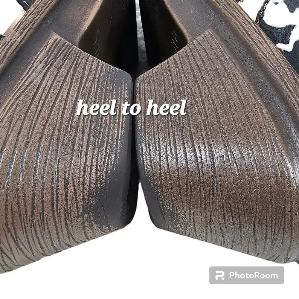 Sanita Nina Black Leather Peekaboo Slides Block Heel EU 40; US 9